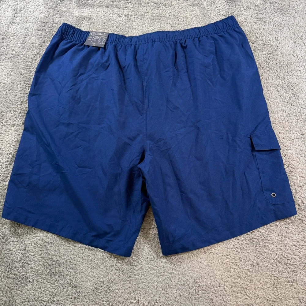 St John's Bay Mens Swim Shorts 4XLT Blue Cargo Pocket 11 Inseam UPF 50+ NEW